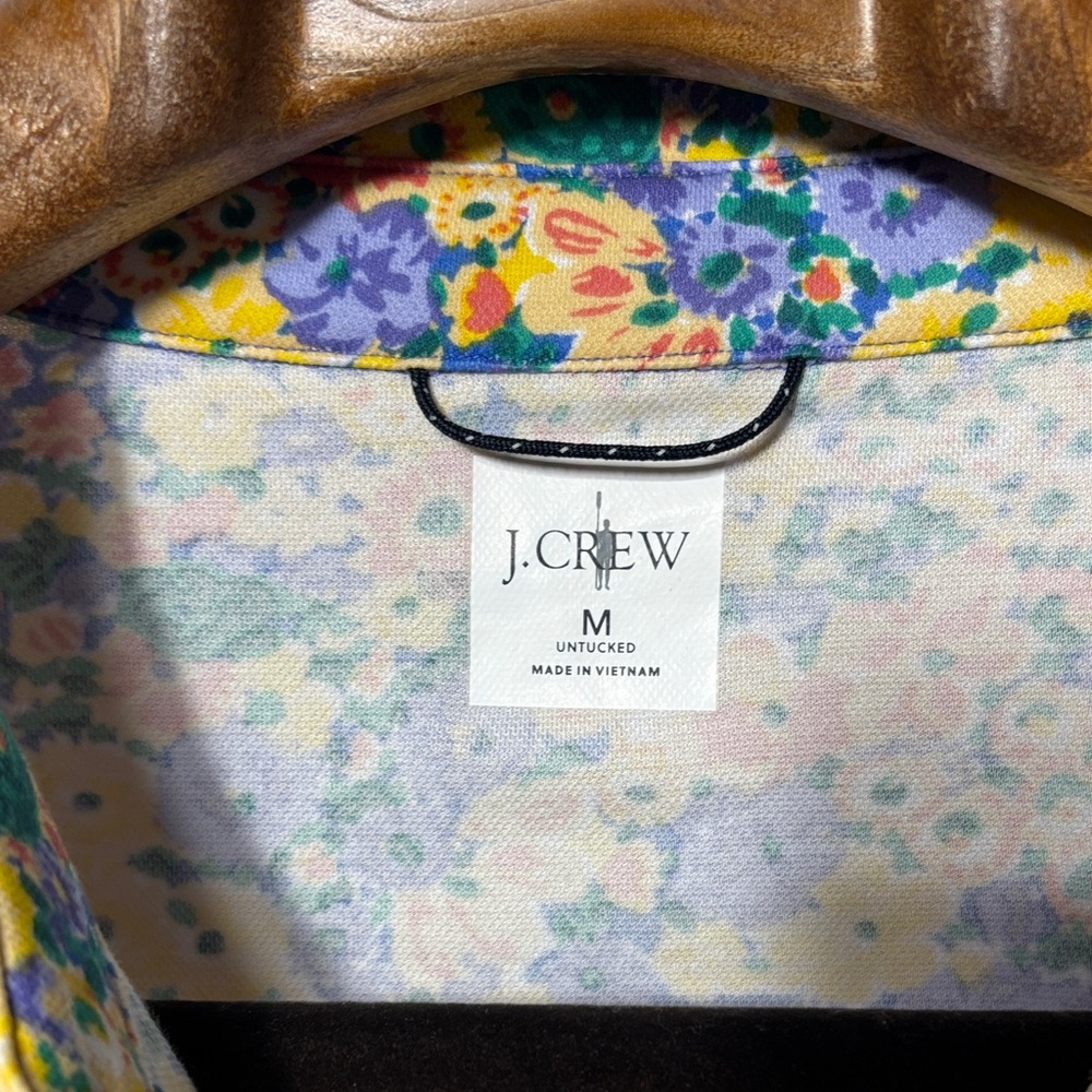 J. Crew Men's Floral Polo Shirt - Yellow and Blue - Picture 3 of 6